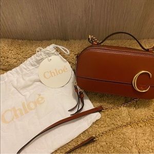 Chloe Calfskin Mini C Vanity Bag Brown